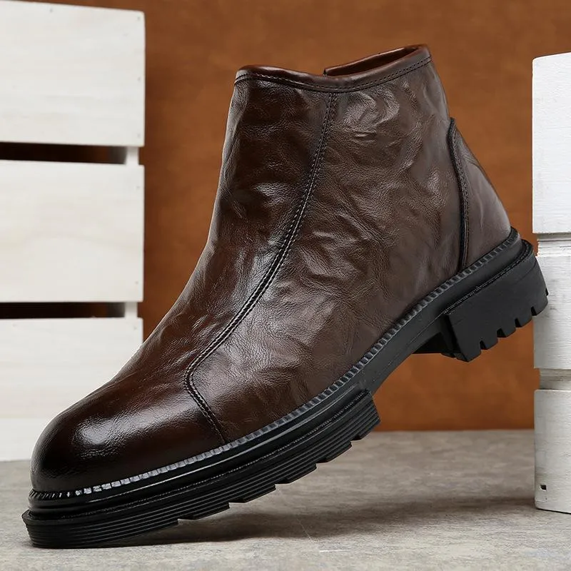 Versatile casual leather boots
