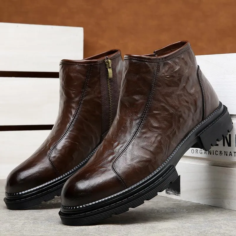 Versatile casual leather boots