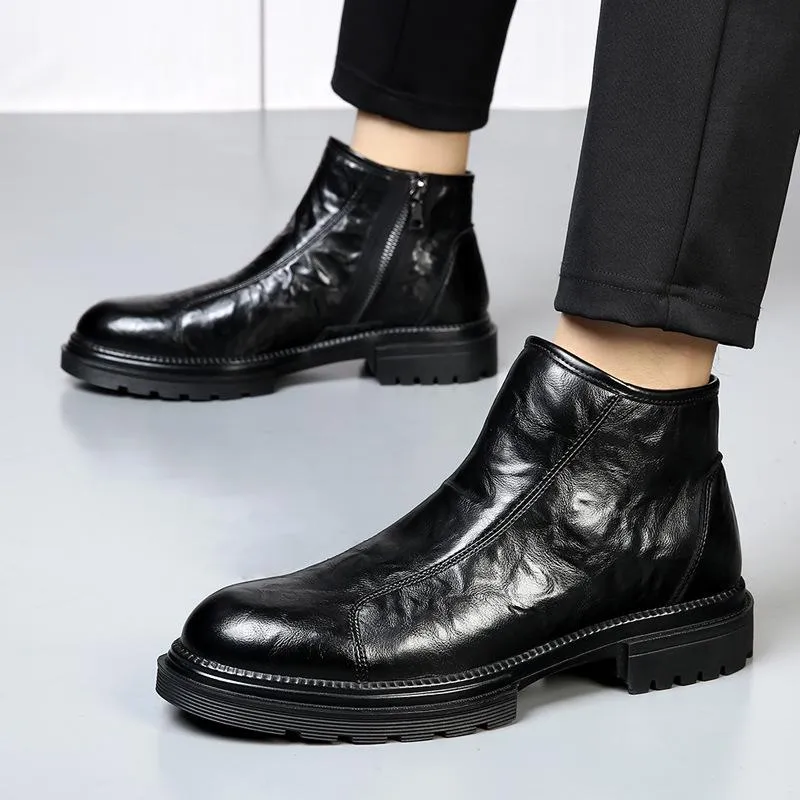 Versatile casual leather boots