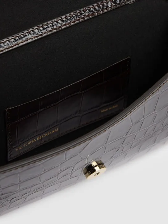 Victoria Beckham   Croc embossed leather wallet w/chain 