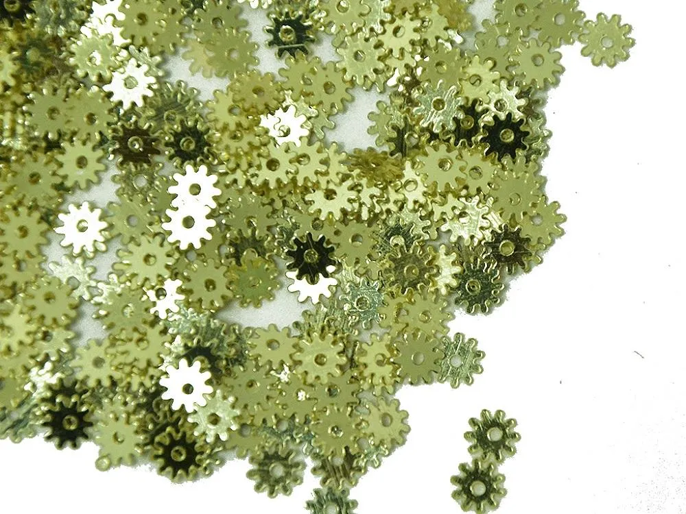 Water Golden Circular Flower Plastic Sequins