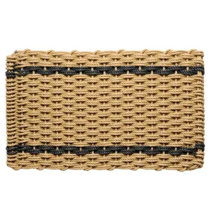 Wheat Charcoal Stripe Rope Doormat
