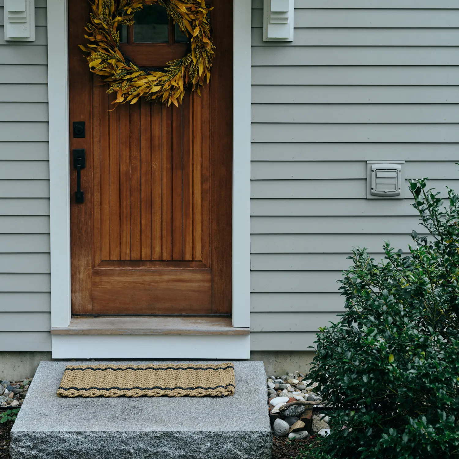 Wheat Charcoal Stripe Rope Doormat