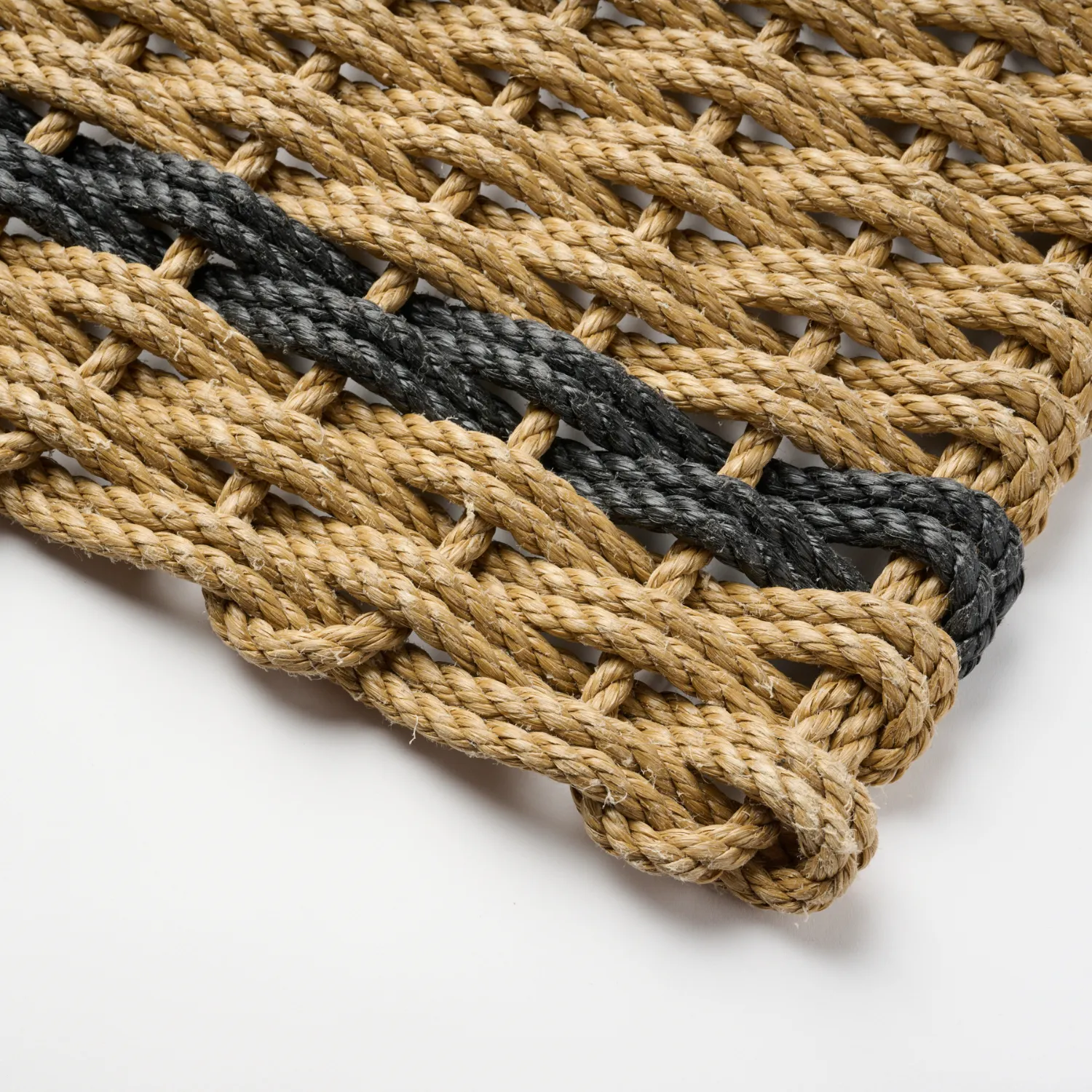 Wheat Charcoal Stripe Rope Doormat