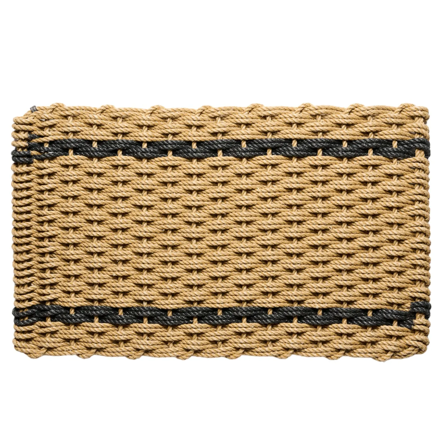 Wheat Charcoal Stripe Rope Doormat