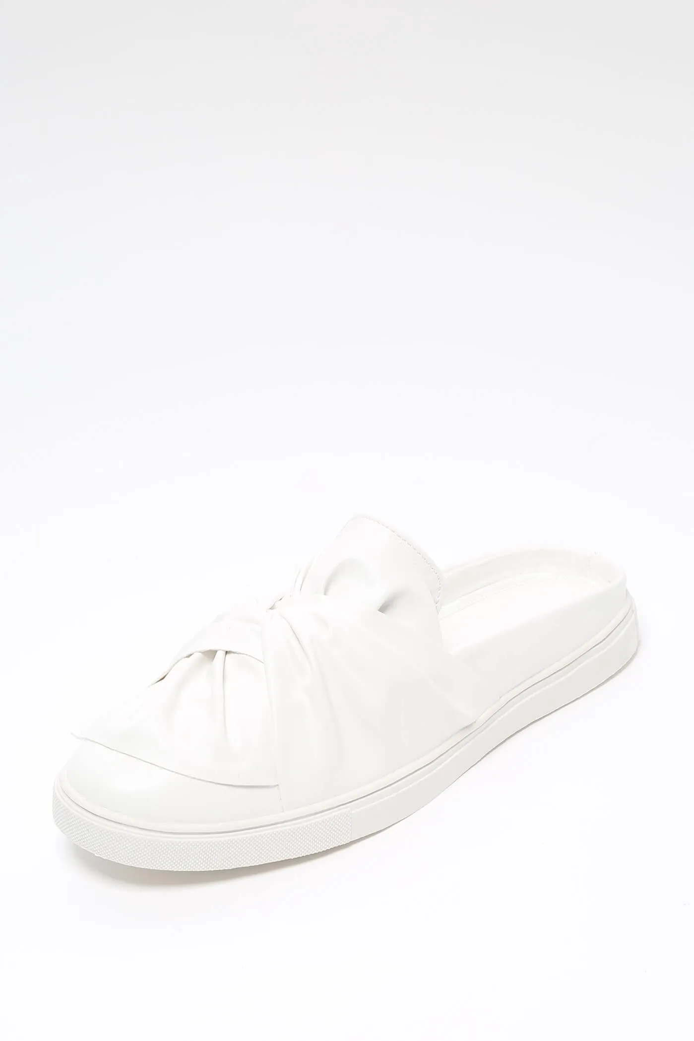 White Flat Knotted Detail Sliders
