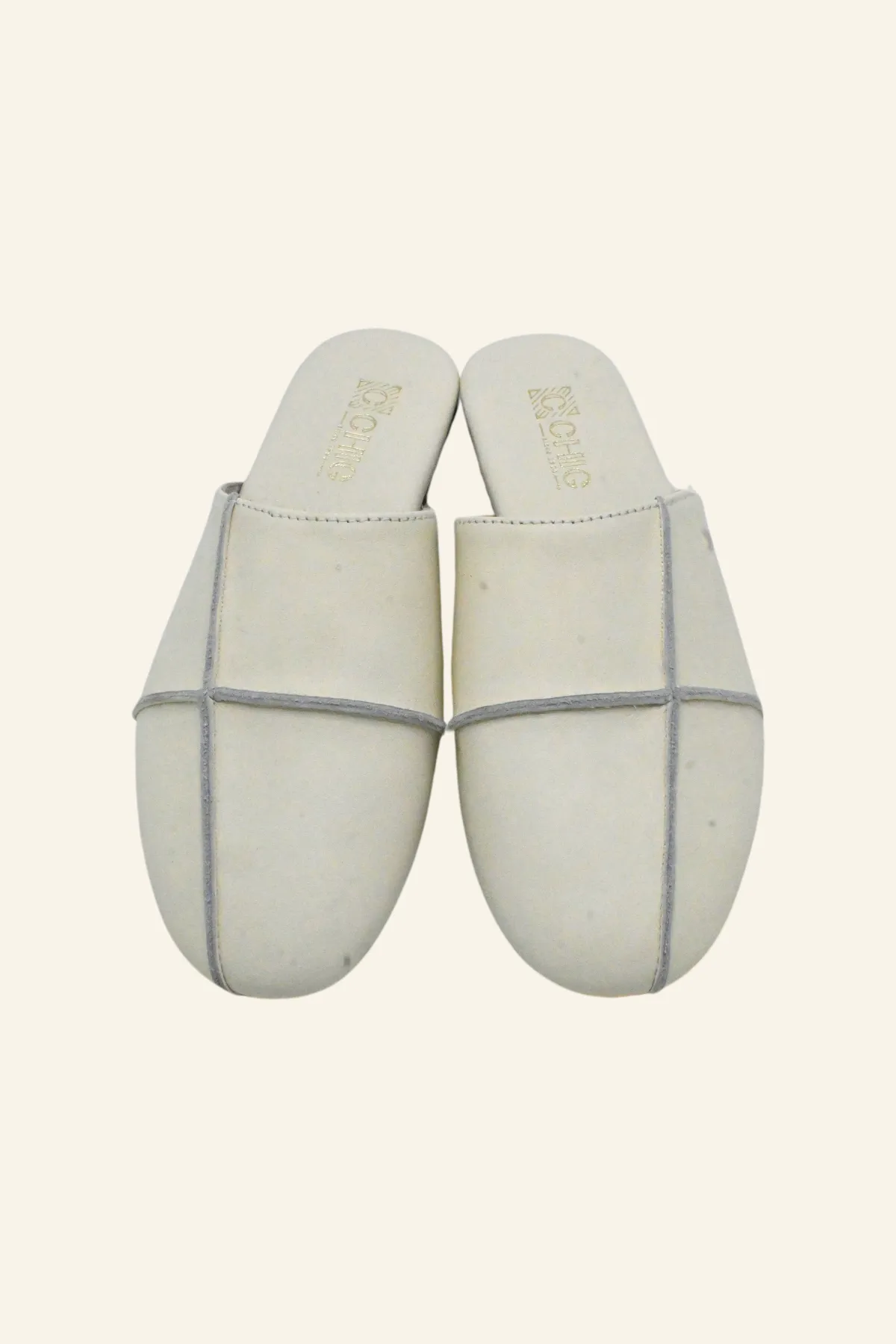 White Leather Slippers