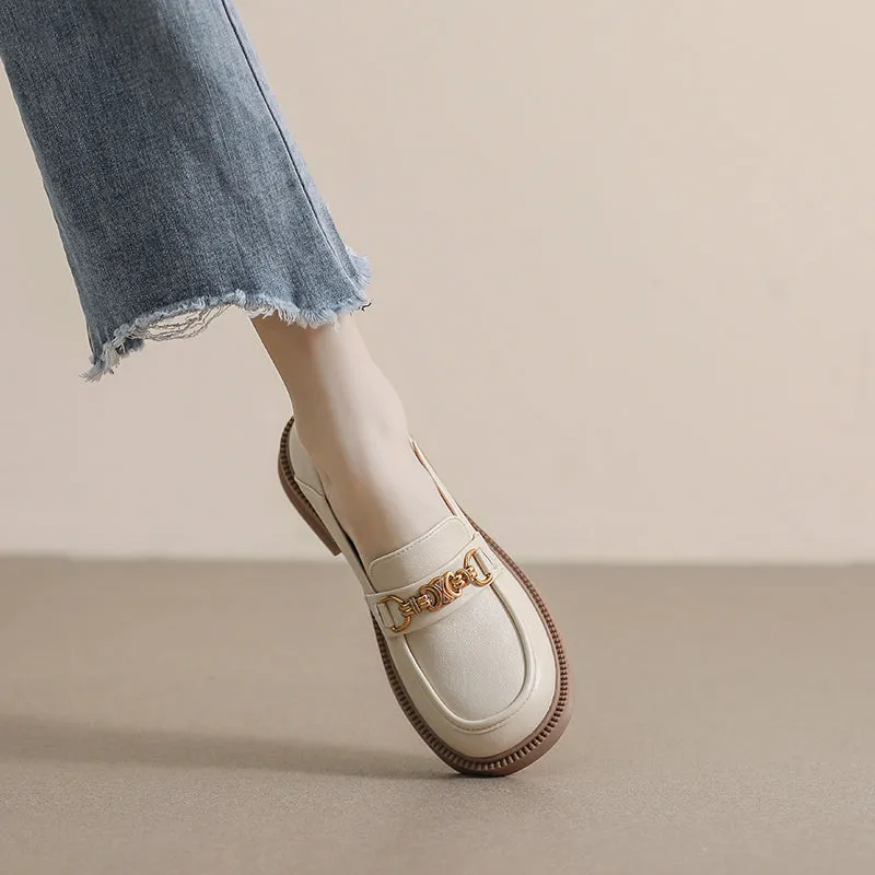 Women Retro Casual Soft Microfiber Leather Loafers