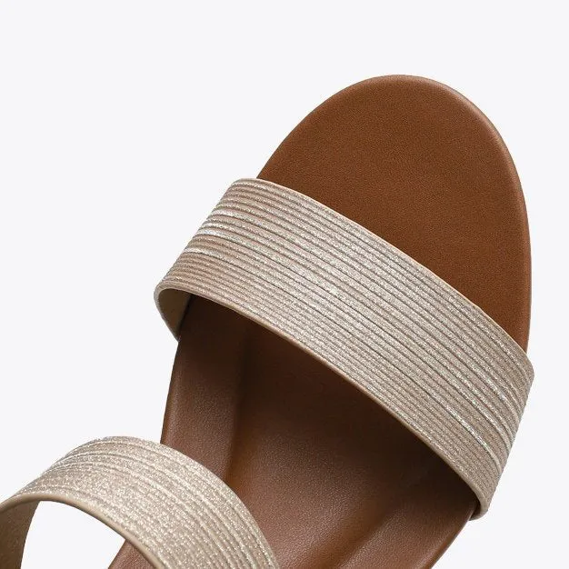 Women Sandals Round Toe Memory Foam Arch Support Walking Wedge Elegant