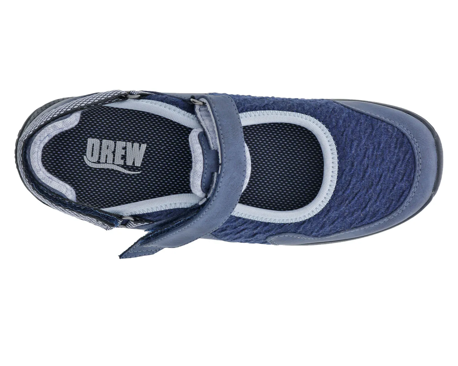 Women's Buttercup Adjustable Mary Jane DOUBLE WIDE in Navy Combo