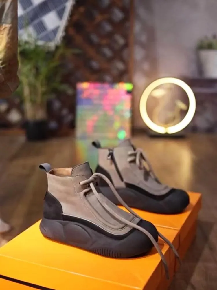 Women's color-block casual orthopedic booties
