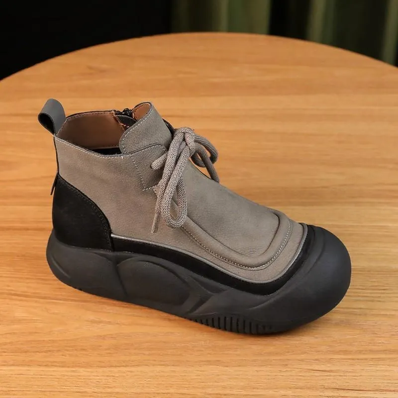 Women's color-block casual orthopedic booties