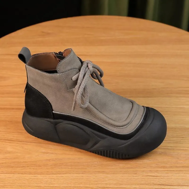 Women's color-block casual orthopedic booties