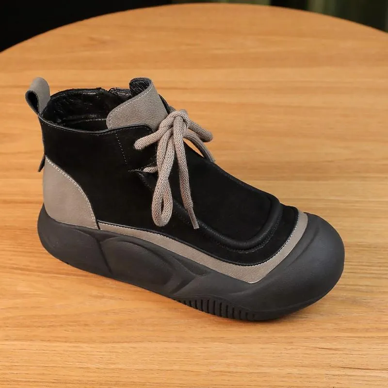 Women's color-block casual orthopedic booties