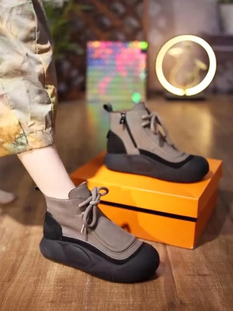 Women's color-block casual orthopedic booties