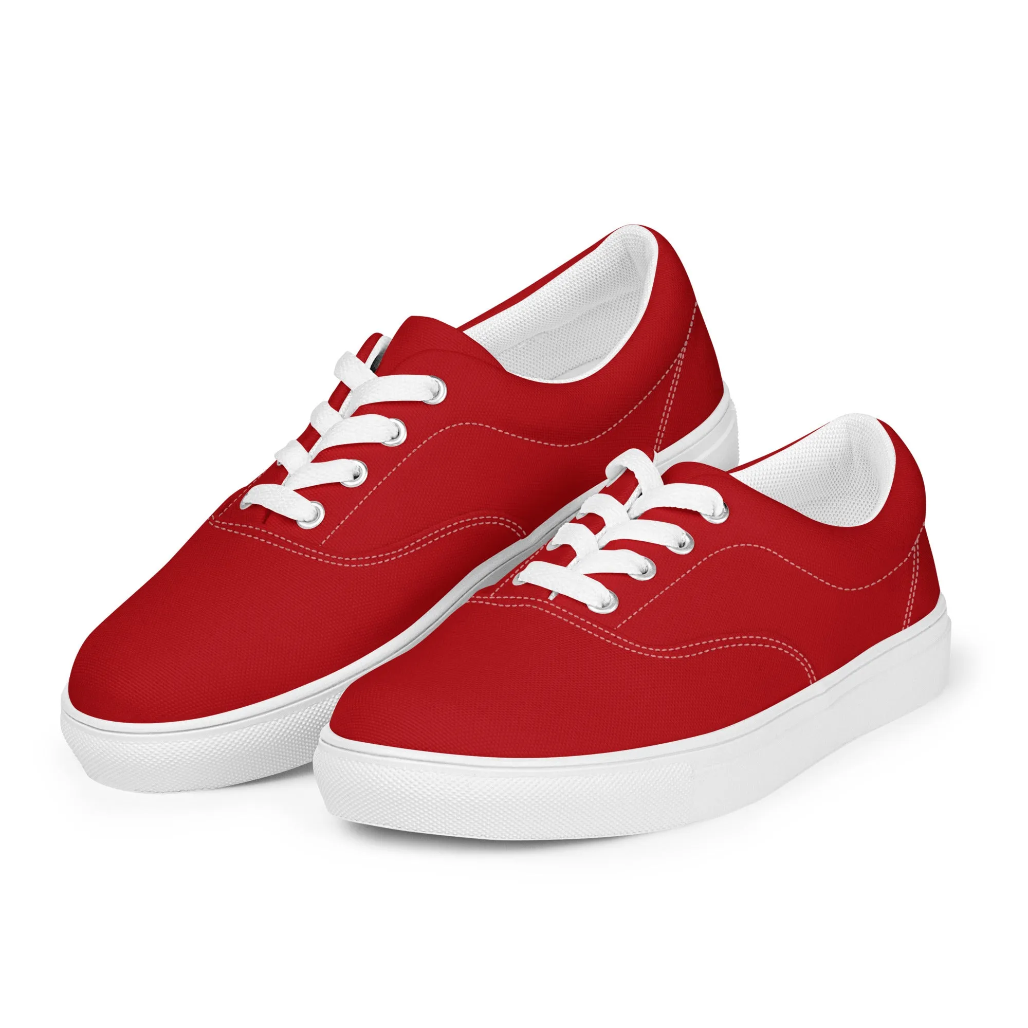Women’s Red lace-up canvas shoes