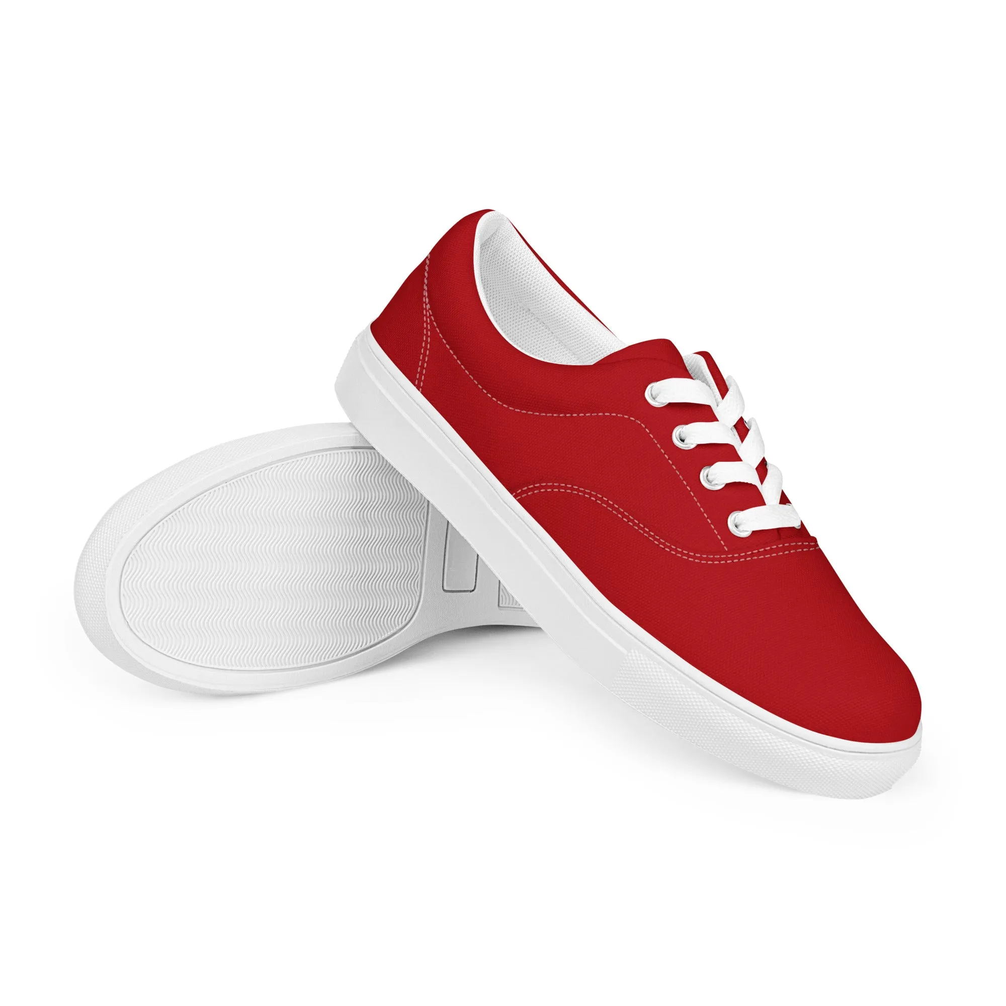 Women’s Red lace-up canvas shoes