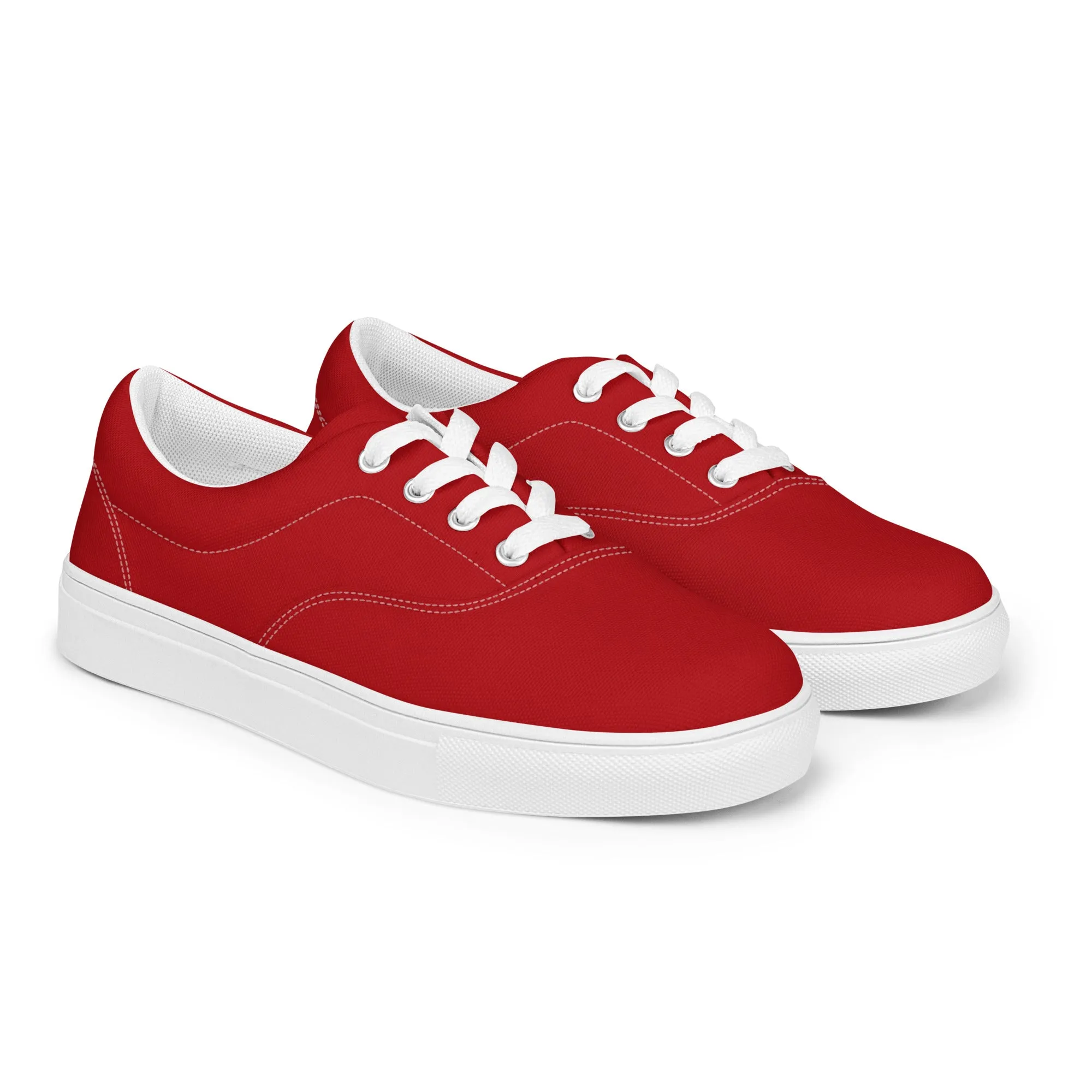 Women’s Red lace-up canvas shoes