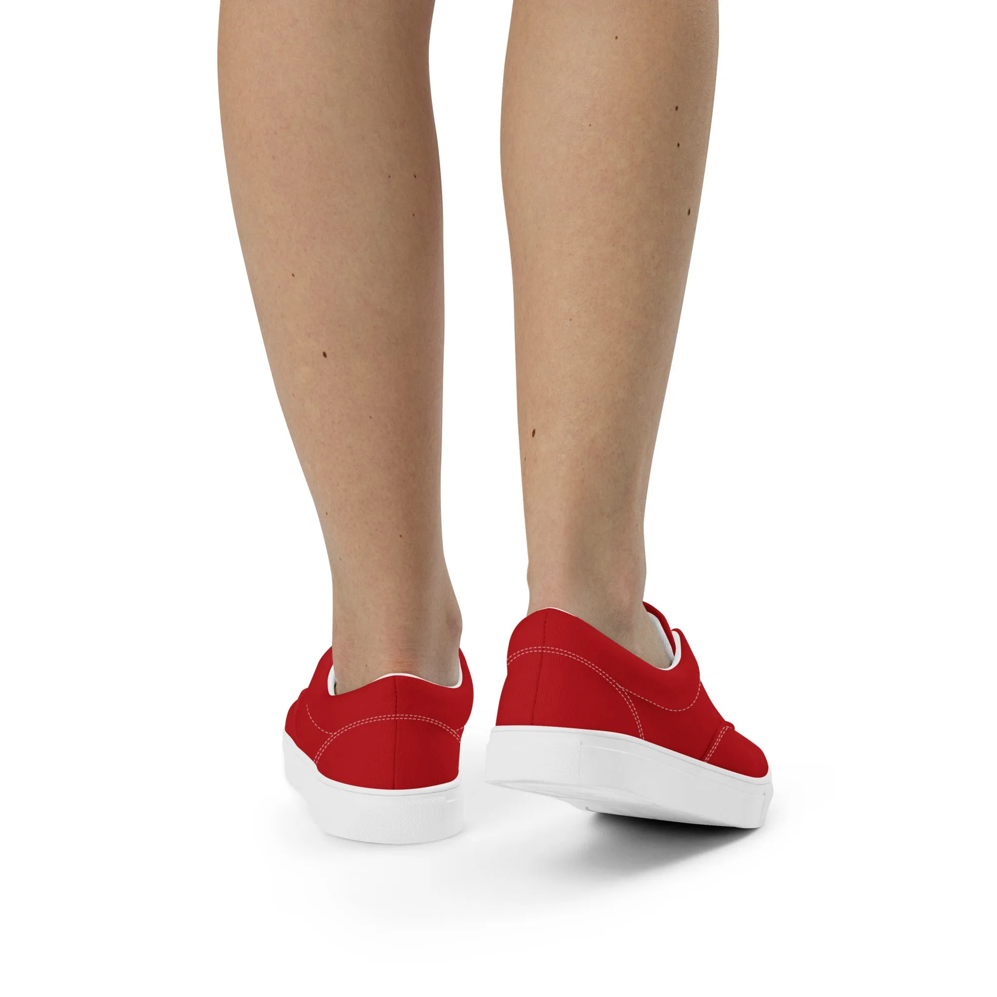 Women’s Red lace-up canvas shoes