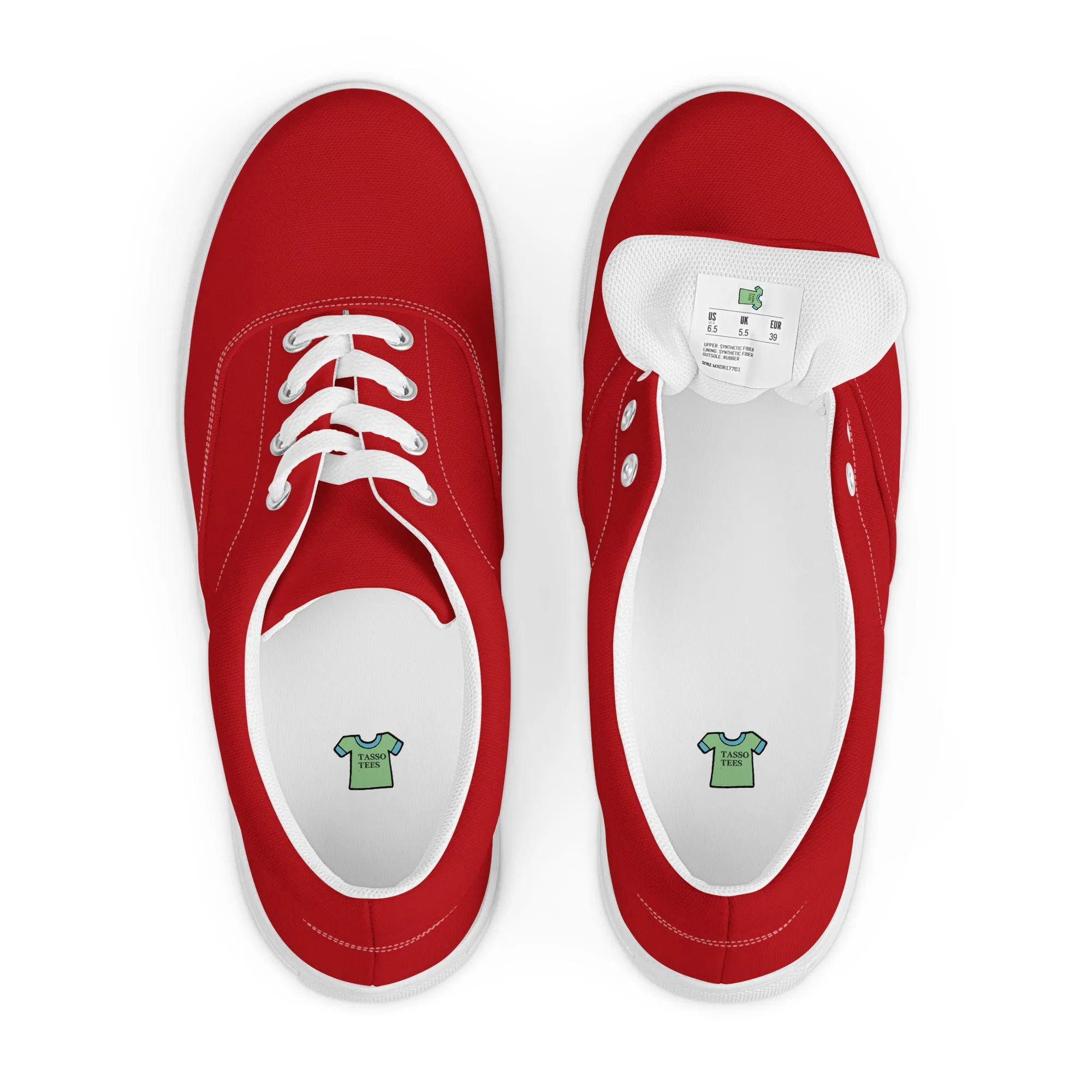Women’s Red lace-up canvas shoes