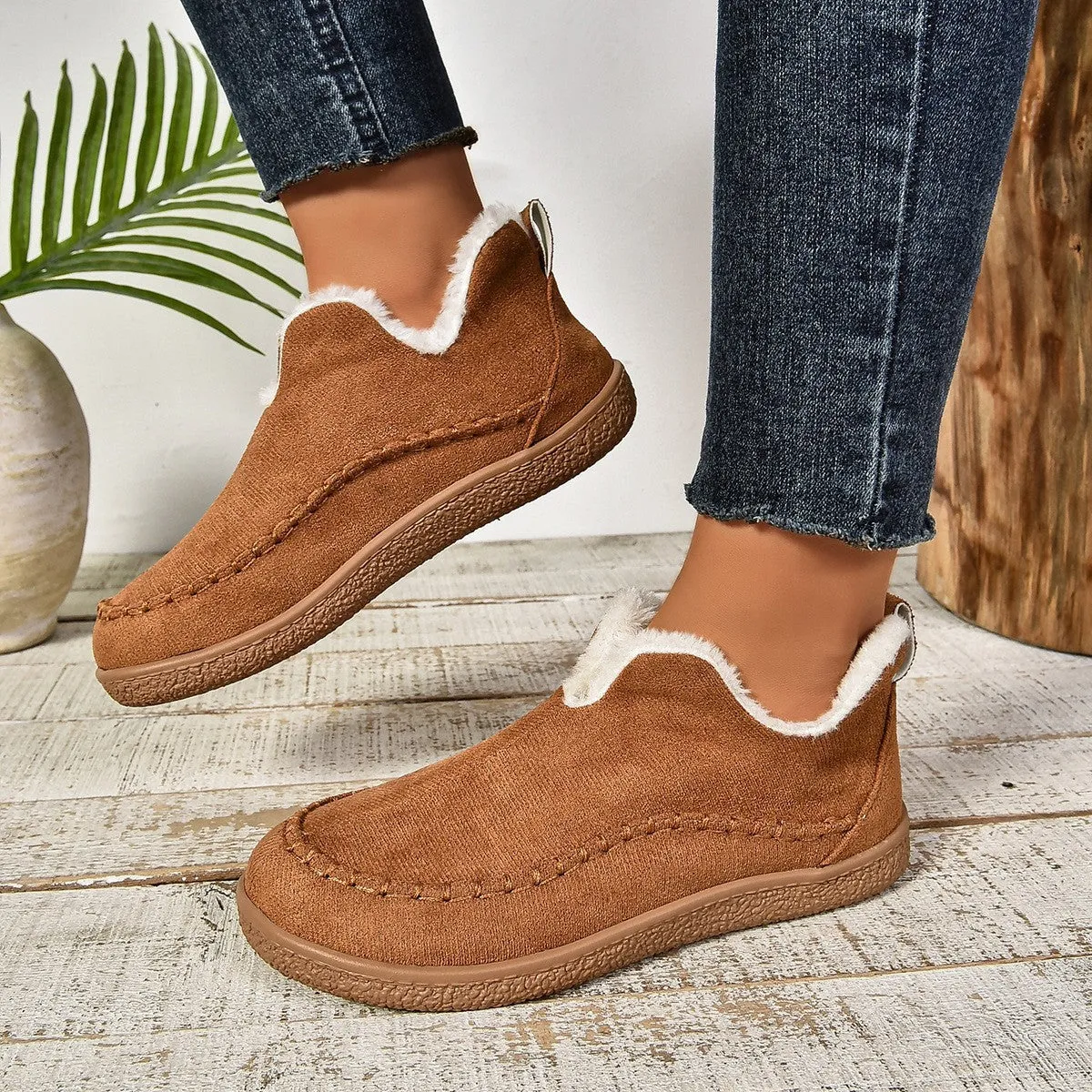 Women's Snow Boots Outdoor Round Head Plus Velvet