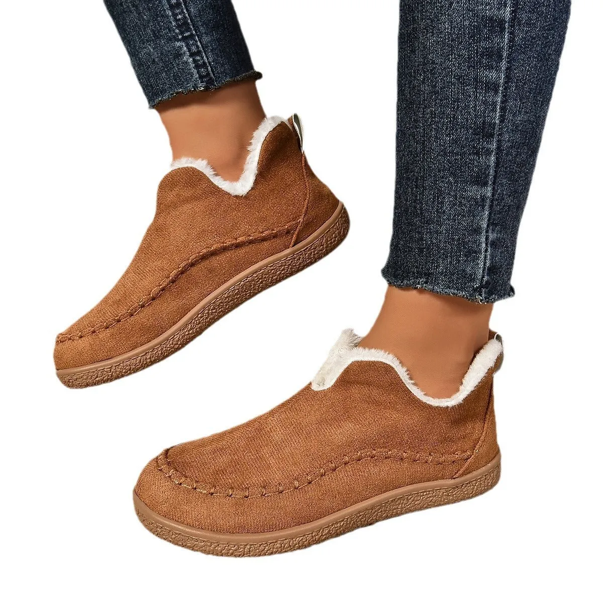 Women's Snow Boots Outdoor Round Head Plus Velvet