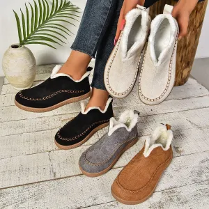 Women's Snow Boots Outdoor Round Head Plus Velvet
