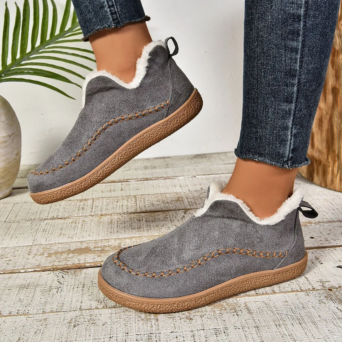 Women's Snow Boots Outdoor Round Head Plus Velvet