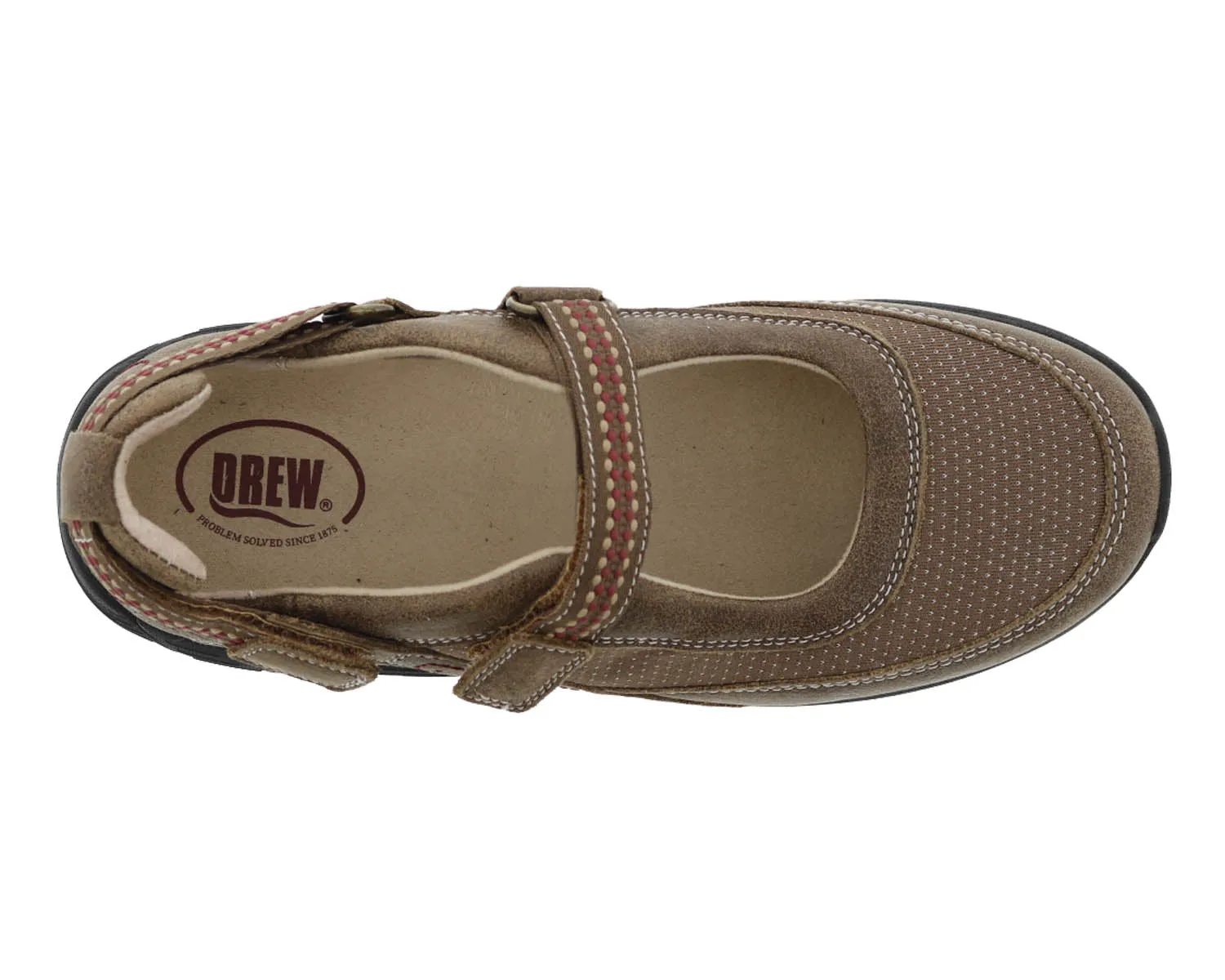 Women's Triumph Adjustable Mary Jane EXTRA WIDE in Tan Combo