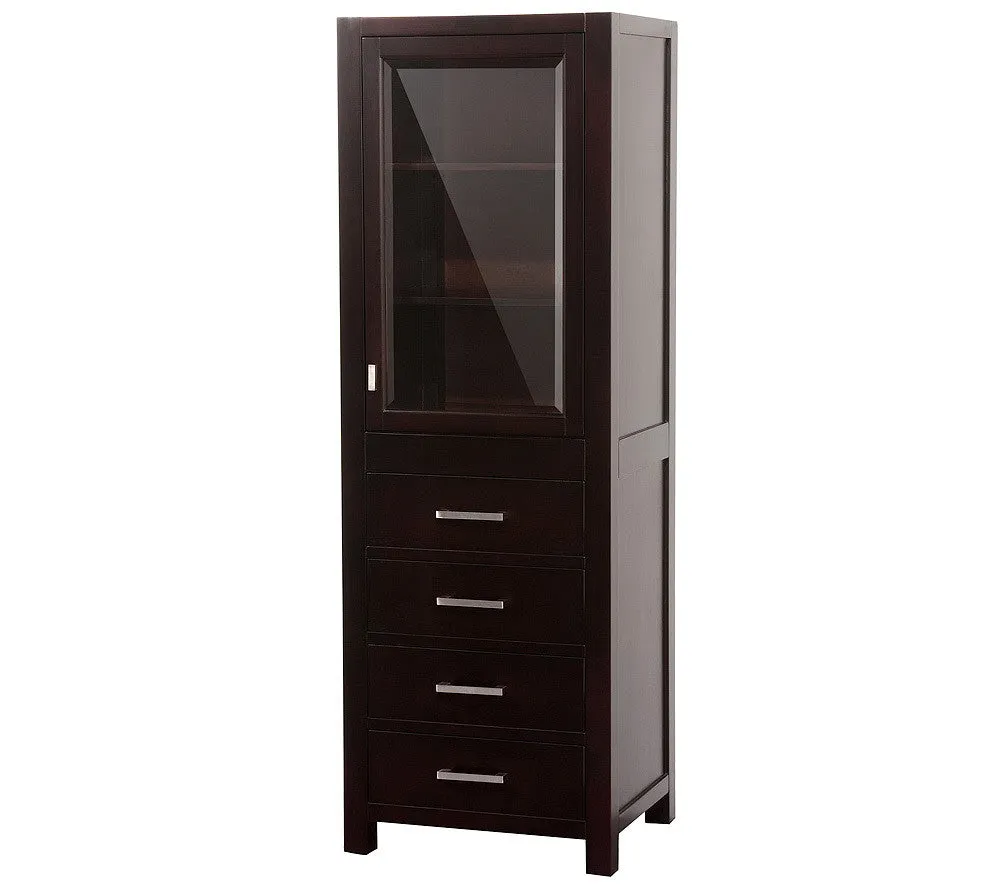 Wyndham Collection Abingdon Linen Tower - Espresso