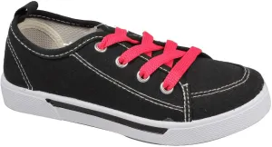 youth black canvas lace up sneaker (11-3) Case of 18